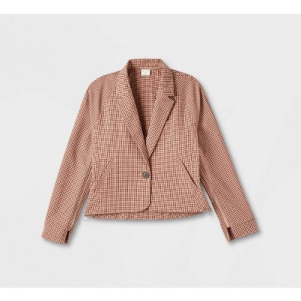 ☀️A New Day Brown Plaid Blazer Jacket Size M NWT